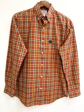 L.L.Bean plaid button-down shirt Slightly Fitted Red Blue Mustard Yellow Small